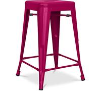 Iconik Interior Tolix Style Tabouret de Bar - Design Industriel - Acier Mat - 60cm - Nouvelle édition - Stylix Fuchsia