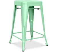 Iconik Interior Tolix Style Tabouret de Bar Design Industriel - Acier Mat - 60cm - Stylix Menthe