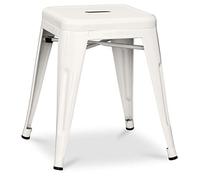 Iconik Interior Tolix Style Tabouret Design Industriel - 45cm - Nouvelle Édition - Stylix Crème