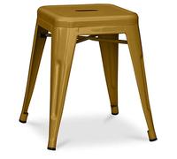 Iconik Interior Tolix Style Tabouret Design Industriel - 45cm - Nouvelle Édition - Stylix Doré