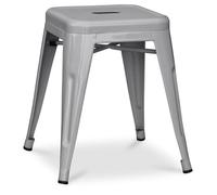 Iconik Interior Tolix Style Tabouret Design Industriel - 45cm - Nouvelle Édition - Stylix Gris Clair