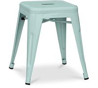 Iconik Interior Tolix Style Tabouret Design Industriel - 45cm - Nouvelle Édition - Stylix Vert pâle
