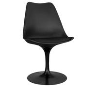 Iconik Interior Tulip Style Chaise de Salle à Manger - Chaise pivotante Noire - Tulip Noir