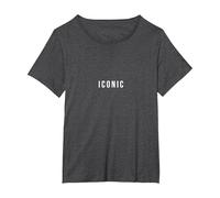 Iconique T-Shirt, Femme Grandes Tailles, Chiné Foncé, 3X