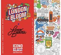 ICONOKLAST Poster Géant à Colorier Londres LONDON BLOOM 100 x 70 cm x Linda Baritski | Activité créative adulte et enfant | Cadeau original