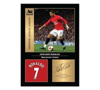 Icons Wall Art Cristiano Ronaldo Légendes Photo autographiée imprimée A4 encadrée Cadeau pour les fans de football Reproduction numérique de signature non encadrée
