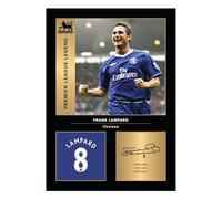 Icons Wall Art Photo imprimée A4 de Frank Lampard Chelsea Legends - Signature reproduite numériquement - Cadeau pour fan de football/football - Poster souvenir de Chelsea sans cadre
