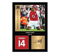 Icons Wall Art Photo imprimée A4 de Thierry Henry Arsenal Legends - Signature reproduite numériquement - Cadeau pour fan de football/football - Poster souvenir d'Arsenal sans cadre