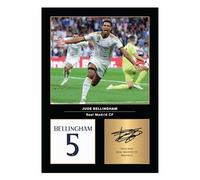 Icons Wall Art Photo imprimée A4 Jude Bellingham Real Madrid - Signature numérique - Cadeau fan de football - Poster Real Madrid sans cadre