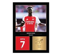 Icons Wall Art Photo imprimée A4 signée de Bukayo Saka - Cadeau pour les fans d'Arsenal - Signature, sans cadre