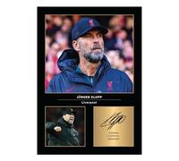 Icons Wall Art Photo imprimée A4 signée de Jürgen Klopp - Cadeau pour les fans de Liverpool - Signature, sans cadre