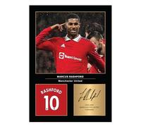 Icons Wall Art Photo imprimée signée de Marcus Rashford A4 - Cadeau pour les fans de football - Reproduction numérique - Sans cadre