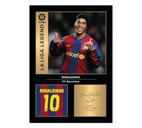 Icons Wall Art Ronaldinho Barcelona Legends Photo imprimée signée A4 Cadeau pour les fans du Barca Reproduit numériquement Signature sans cadre