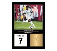 Icons Wall Art Vinicius Jr Real Madrid Photo imprimée signée A4 pour les fans du Real Madrid Reproduite numériquement sans cadre