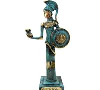 IconsGr Musée grec antique en bronze réplique d'Athéna avec hibou et bouclier (102)