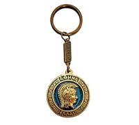 IconsGr Porte-clé pièce antique Athéna Bouclier déesse Athéna porte-clés bleu, doré, L