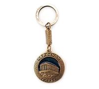 IconsGr Porte-clés Antique Pièce de Monnaie Bouclier Parthénon Acropolis Bleu