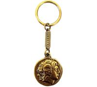 IconsGr Porte-clés Bouclier macédonien avec Alexandre le Grand et Soleil Vergina - Couleur or, doré, M