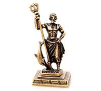 IconsGr Zamac Miniature Statue de la Grèce Antique représentant Le Dieu de l'Olympe Poseidon (Or)