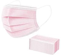 iCOOLIO Ros Lot de 50 masques de protection jetables pour la bouche et le nez