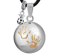 ICOOM Bola de grossesse avec Cordon et Grelot Collier pour Femme Enceinte clochette Pendentif harmony ball Appeleur d’anges Bijou musicale Carillon Boule pour Maternité Cadeau