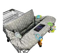 ICOPUCA Shopping Cart Housse pour bébé garçon fille, Anti Slip Design, Housse de chaise haute en coton, Lavable en machine pour bébé, tout-petit, Housse d’épicerie Large (Gris)