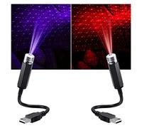 ICOSAR Projecteur GOBO Mini lumière LED étoile Voiture projecteur Projection Lampe lumières et Effet Disco DJ Nuit Lampe scène décoration de noël (Color : 2 pcs Red)