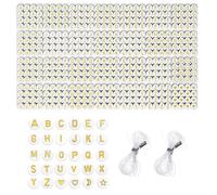 iCovalescent 1400Pcs Perles pour Bracelet, Perles Lettres pour Bracelet (A-Z) avec 2 Fil Elastique, pour Fabrication de Bijoux, Bracelets, Colliers, Enfants DIY Artisanats?Or?