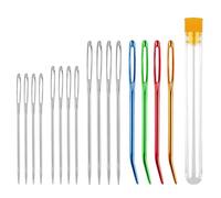 iCovalescent 16 Pcs Aiguilles Couture Gros Chas, Aiguille a Laine, Aiguille a Tricoter, pour Le Point Croix, la Couture, la Broderie, avec Tube de Rangement (4 Tailles)