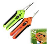 iCovalescent 2pcs Ciseaux de Jardinage Faits à la Main, Sécateurs Précision Jardinage, Ciseaux de Jardinage en Acier Inoxydable pour les Plantes et les Fleurs(16.5cm, Orange/Vert)