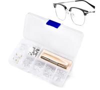 iCovalescent 30 Paires Plaquettes de Nez de Lunettes en Silicone, Kit de Réparation de Lunettes, avec Vis Pincette Chiffon de Nettoyage Tournevis