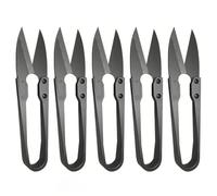 iCovalescent 5 Pièces Ciseaux Couture, Acier au Carbone en Forme de U Ciseaux Broderie, Coupe Fil Couture, Accessoires Couture(Noir)