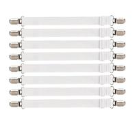 iCovalescent 8 Pièces Tendeur Drap Housse Lit Drap Réglable(30cm-130cm), pour Drap De Lit, Attache pour Draps, Matelas, Planche à Repasser ou Canapé (Blanc)