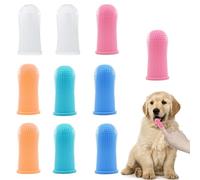 iCovalescent Brosse 10 Pièces a Dent Chien, Brosse à Dents à Doigt Animaux, 360° Brosses à Doigts pour Chien et Chat en Silicone Souple, pour Le Nettoyage et Le Soin des Dents du Chien