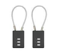iCovalescent lot de 2 Cadenas à Bagages, Cadenas de Voyage à 3 Chiffres, Cadenas à Combinaison, Cadenas à cCombinaison Pour Bagages de Voyage (Noir)