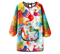 iCovalescent Tablier Peinture Enfant, blouse peinture enfant, Blouse Imperméable Réutilisable Manche Longue, pour Peinture, Cuisine, Filles et Garçons 100-120cm(XL)