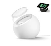 ICOVERI Support de Charge Compatible avec Charger Mag Safe en Silicone Premium, Station de Recharge sans Fil pour IP séries 15, 14, 13, 12 [Chargeur Non Inclus] (Blanc)