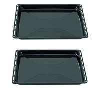 ICQN Backblech Set 455 × 375 × 30 mm, Kompatibel mit Bosch, Siemens, Constructa & Neff, Emaillierte Backbleche für Backofen & Herd