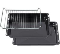 ICQN Lot de 2 plaques de cuisson émaillées 445 x 375 mm 25 et 50 mm pour Whirlpool, Ignis, Bauknecht, Indesit, Algor, Neckermann, Lloyds, 44,5 x 37,5 cm