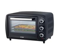 ICQN Mini-four compact 15 litres, 1 200 W, minuterie 60 minutes, 3 fonctions de cuisson, 90 °C à 230 °C, petit four de camping, anthracite, garantie 2 ans