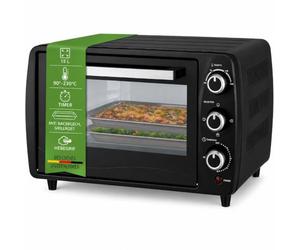 ICQN Mini Four Électrique Compact 15L, 1200W, Minuterie 60 min, 3 Fonctions de Cuisson, 90-230°C, Anthracite