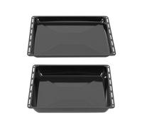 ICQN Set de plateaux de four 42,2 x 37 cm, profondeur 3 cm + 4,5 cm, compatible avec IKEA et Electrolux, Plateaux émaillés pour four