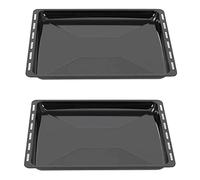 ICQN Set Plaques de Four 422 × 370 × 30 mm - Lot de 2 Lèche-frite Émaillées, Compatibles Electrolux, AEG, IKEA, Zanussi & Juno
