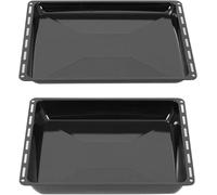 ICQN Set Plaques de Four 422 × 370 mm - 1 Plaque 30 mm + 1 Plaque 45 mm, Lèche-frite Émaillée Compatible Electrolux, AEG, IKEA, Zanussi & Juno