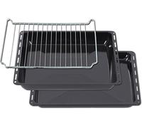 ICQN Set Plaques de Four 445 × 375 mm - 25 mm + 50 mm + Grille | Lèche-frite Émaillée Compatible Candy, Rosières, Hoover, Bauknecht & Groupe Whirlpool