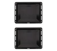 ICQN Set de plaques de cuisson | Convient à Bosch Siemens Neff Constructa | Double lèchefrite émaillée | Résistant aux rayures et sans rose | 46x37x3 cm