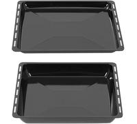 ICQN Lèchefrite 445 x 375 mm 25 et 40 mm | Lot de 2 plaques de cuisson émaillées | Convient pour Whirlpool, Ignis, Bauknecht, Indesit, Algor, Neckermann, Lloyds | 44,5 x 37,5 cm