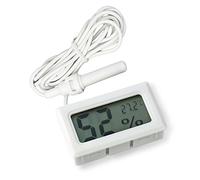 ICQUANZX 2-en-1 LCD numérique intégré thermomètre hygromètre avec externe pour incubateur de reptile aquarium volaille - blanc