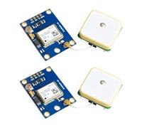 ICQUANZX GY-NEO6MV2 NEO-6M Lot de 2 modules de commande de vol GPS 3 V-5 V avec antenne en céramique super puissante compatible avec Arduino EEPROM APM 2.5
