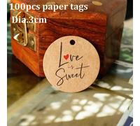 Icraft-Étiquette Cadeau De Remerciement En Papier Kraft,Conception De Rose Sirène,Lama Nairobi Orn,Carte À Suspendre Décorative Pour Fête De Mariage,Étiquette D'emballage,100 - Type Love 100pcs